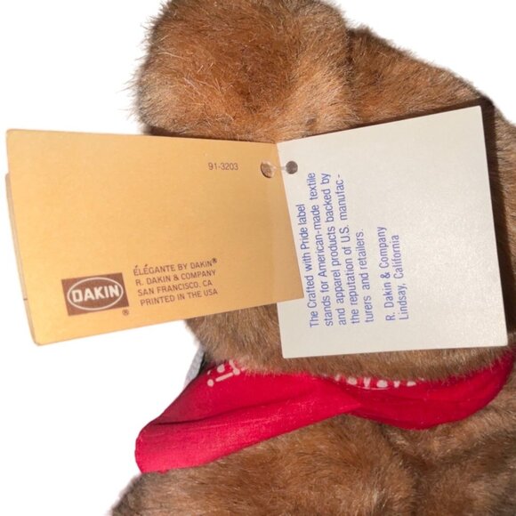 Cowboy Teddy Bear By Dakin With Hat & Bandana Plush Toy Collectible 12" Vintage - Picture 10 of 13